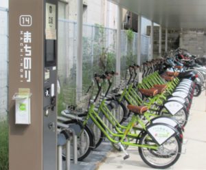Bicycle for rent at Hirosaka
